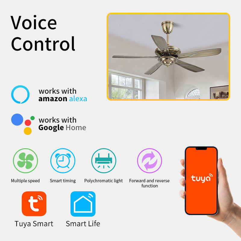 52 inch national dc motor modern ceiling fan without light