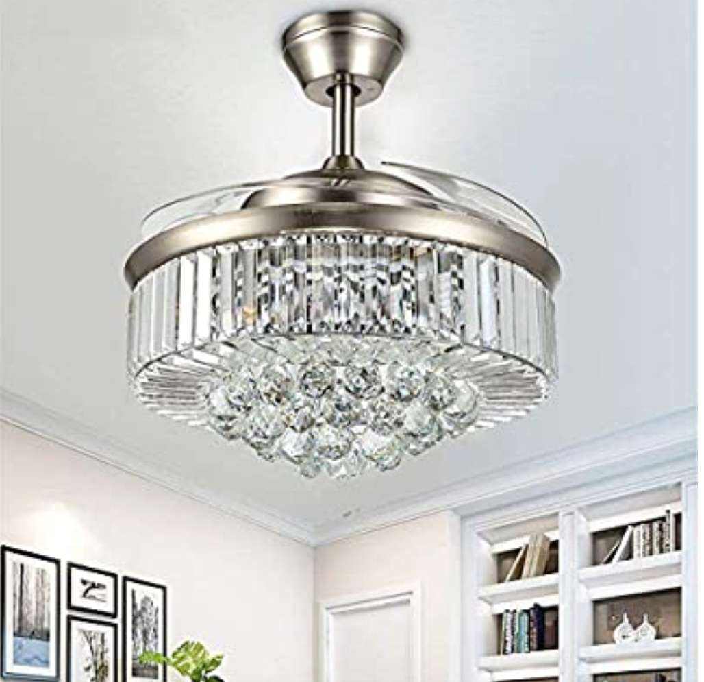 Tuya intelligent voice intelligent control led tricolor variable light 42IN living room fan lamp