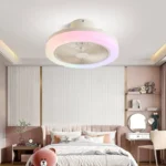 Custom quality 46cm diameter RGB Color Bluetooth LED ceiling Fan Remote Control Fan light