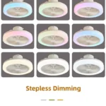 Custom quality 46cm diameter RGB Color Bluetooth LED ceiling Fan Remote Control Fan light