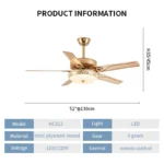 Chinese OEM ODM Ceiling Fan Kit Super Silent Classic Chandelier for Living Room Ceiling Fan Light
