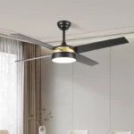 DC Motor HC552 Big 3 Blades Iron ABS 52 Inches Remote APP Control Timing Set Light LED Ceiling Fan