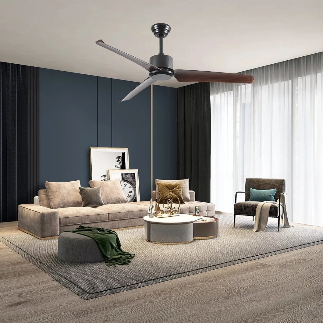 outdoor waterproof  Brown Color ABS Blades Bedroom Low Profile LED Ceiling Fan with Light