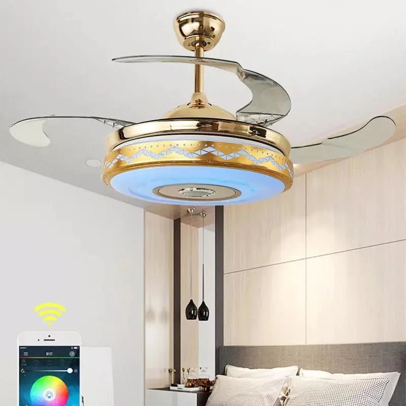 Colorful Bluetooth Smart Control Invisible Ceiling Fan Light