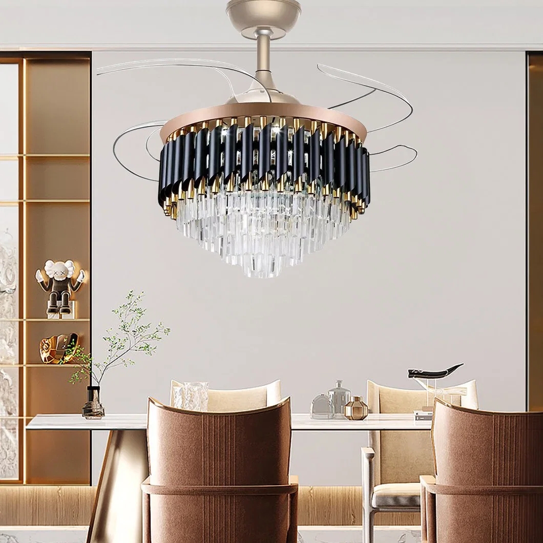 Invisible Fan with Smart Control Dcmotor Low Noise Crystal Ceiling Light