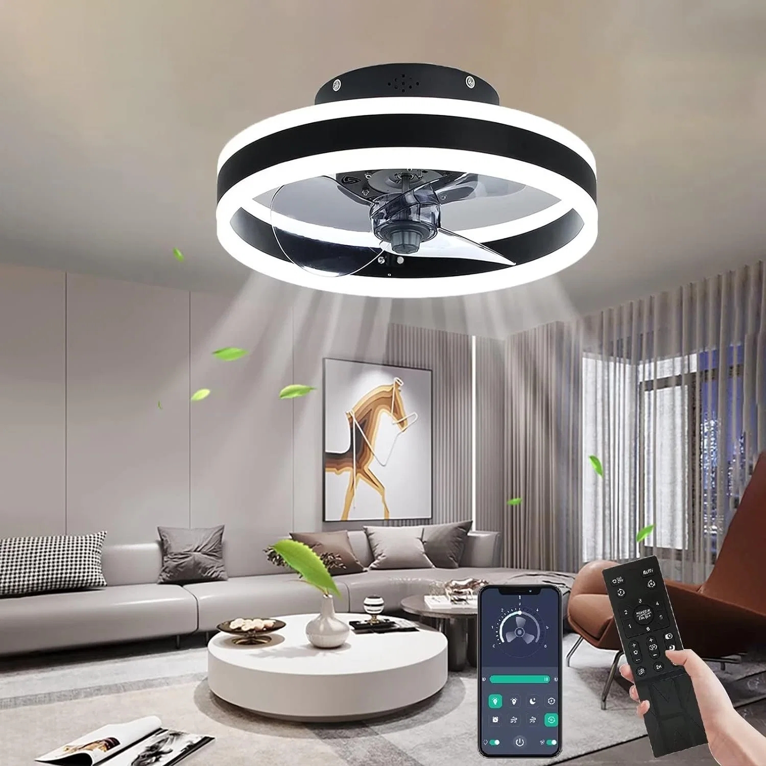 Modern Style Bedroom Low Noise Ceiling Fan Light